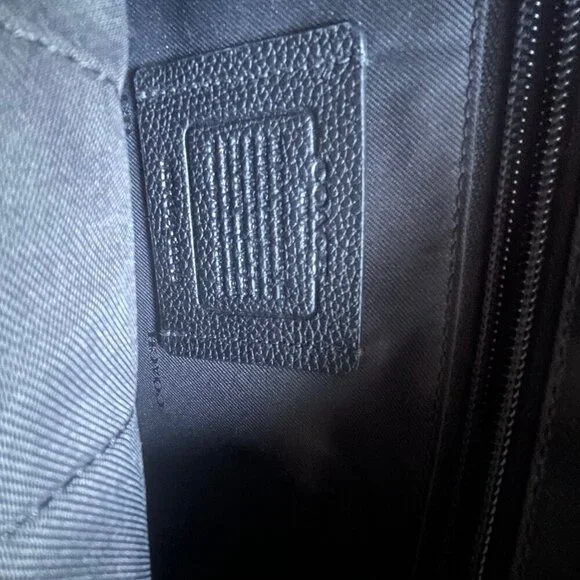 Coach Metropolitan Soft Briefcase Black Leather Laptop Bag Crossbody Slim Pocket - Picture 10 of 16